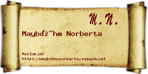 Mayböhm Norberta névjegykártya